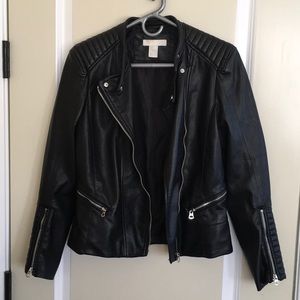 H&M Faux Leather biker jacket size 8 (Medium)
